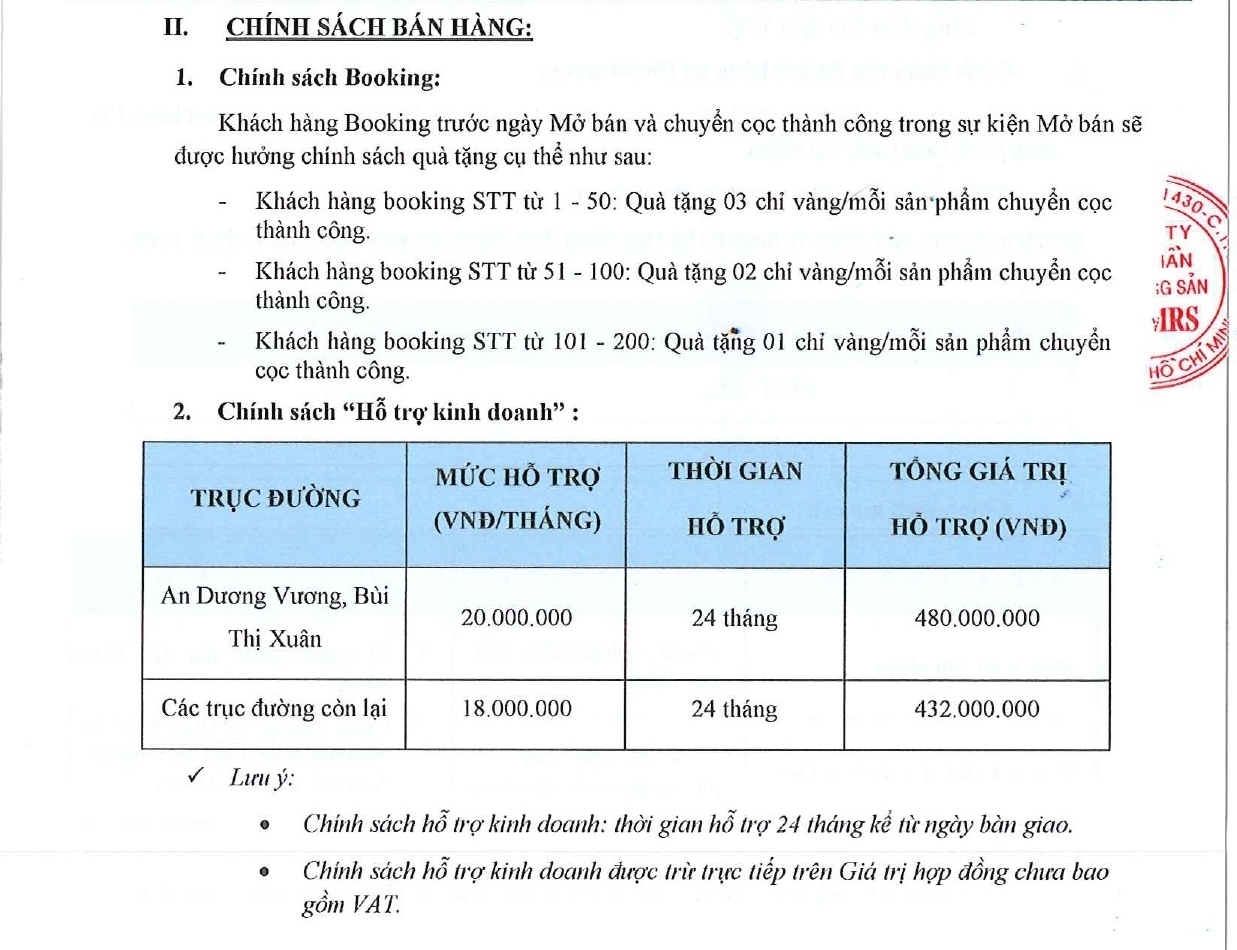 Chính Sách Bán Hàng Uni Complex Bình Dương